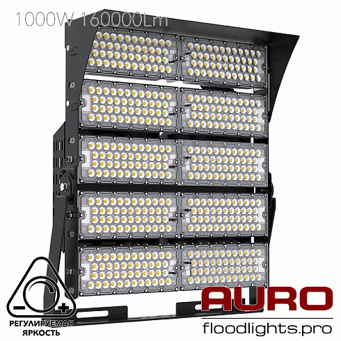 Мощный светодиодный прожектор AURO-PRO-FL-G1-1000